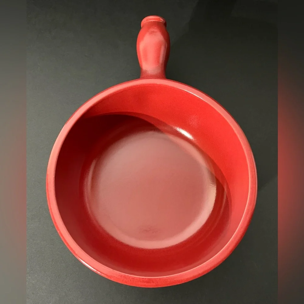 Emile Henry France Flame Red Stoneware Fondue Warming Pot 2.6Qt_6